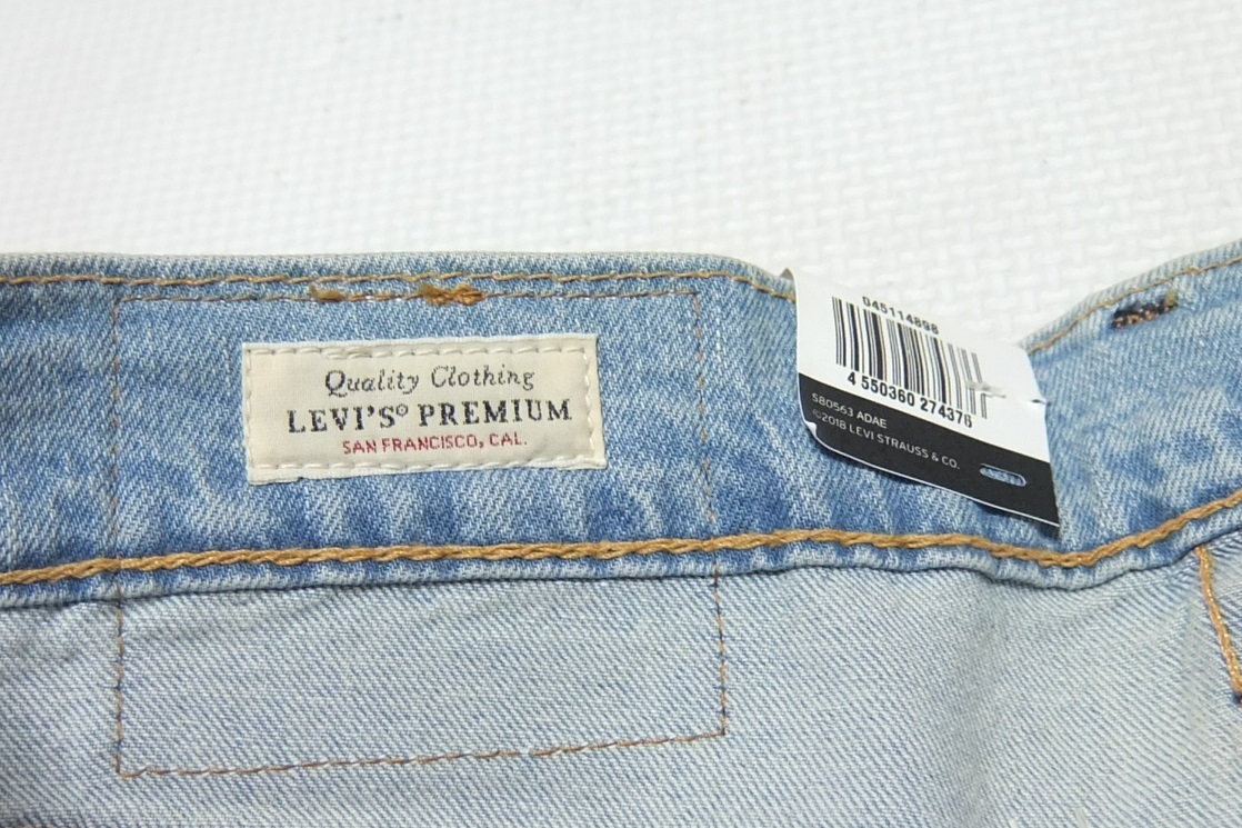 未使用品 LEVI'S 511 スリム ストレッチ デニムパンツ 青 W31 ジッパーフライ USED加工 リーバイス 04511-4898 _画像8