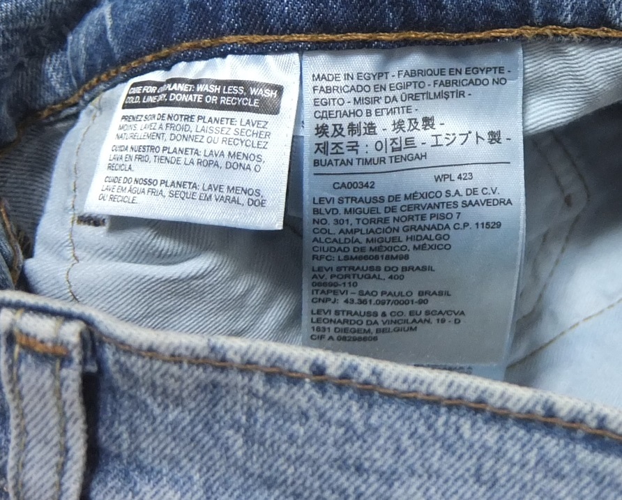 未使用品 LEVI'S 502 テーパード デニムパンツ 青 W30 USED加工 ジッパーフライ リーバイス 29507-0940_画像9