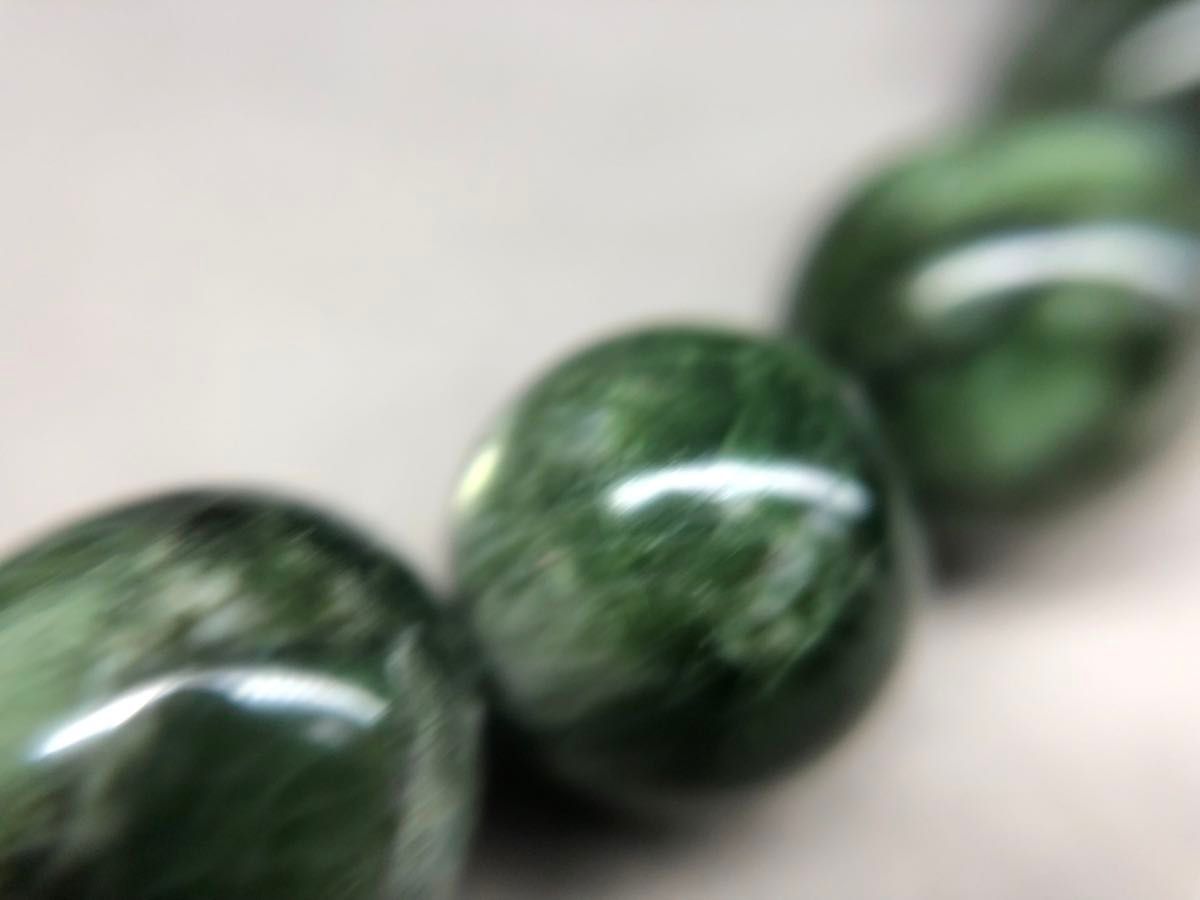 グリーンマイカ　ブレスレット　天然石　パワーストーン　フックサイト　10mm  丸玉　24051
