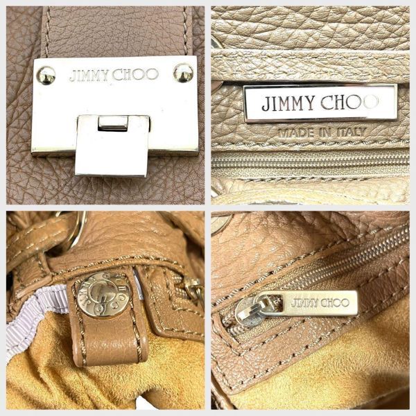 [1 иен старт ]Jimmy Choo Jimmy Choo кожа сумка на плечо Brown Gold металлические принадлежности A005