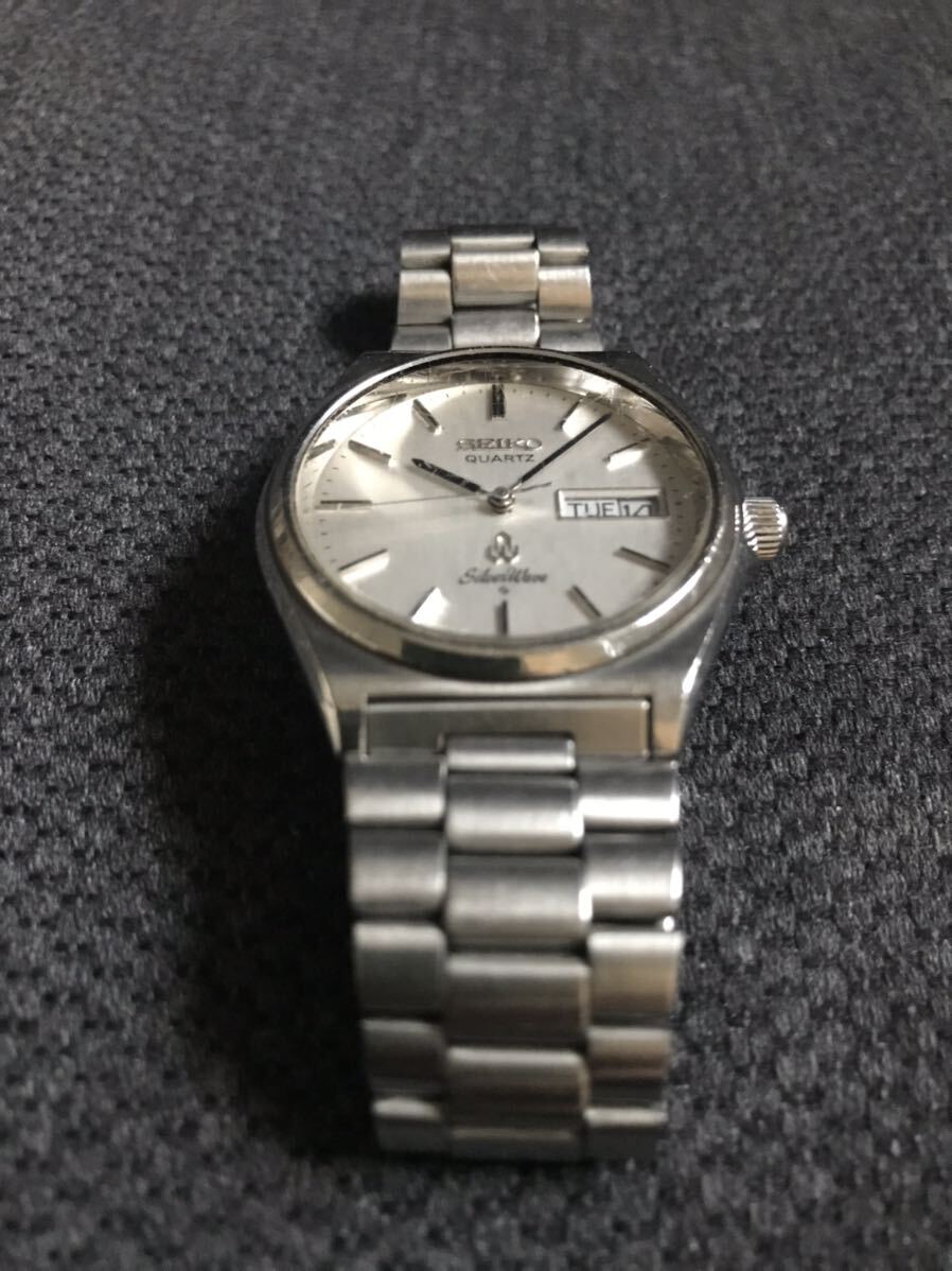  Junk Seiko серебряный wave 8229-8000 дата кварц 