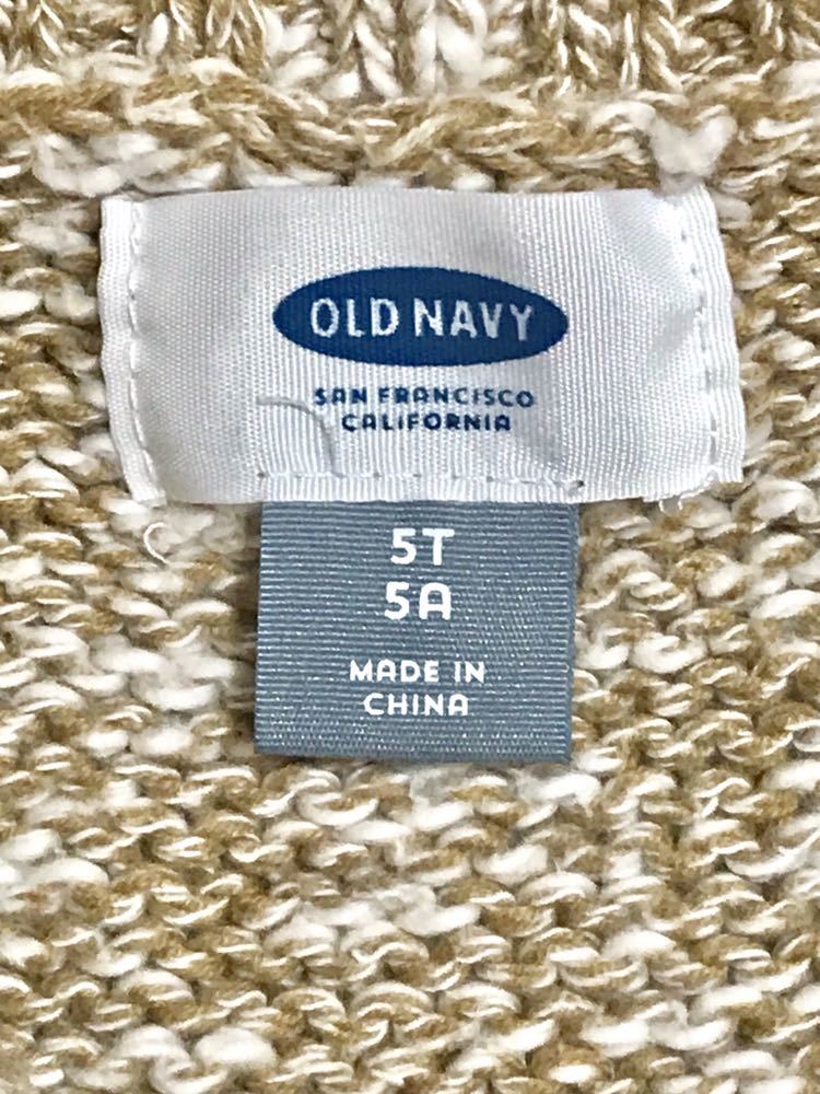 オールドネイビー コットン ニット 5T トドラー ベスト 春 秋 ベージュ ミックス トップス 100センチ Old navy_画像4