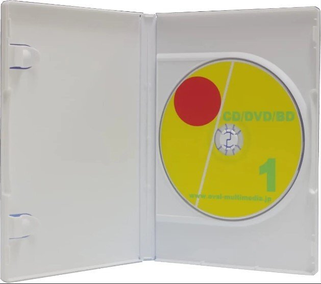 【新品・未開封品】オーバルマルチメディア DVDケース［25個］ 日本製 15mm厚1枚収納 トールケース DVDロゴ有 ホワイト_画像1