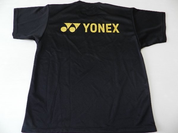 YONEX/ヨネックス製！【★ブラック！ゴールド・ロゴ！■テニス・バドミントンに！】ウエア・Tシャツ！/Sサイズの画像1