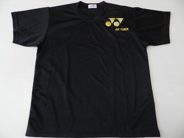 YONEX/ヨネックス製！【★ブラック！ゴールド・ロゴ！■テニス・バドミントンに！】ウエア・Tシャツ！/Sサイズの画像2