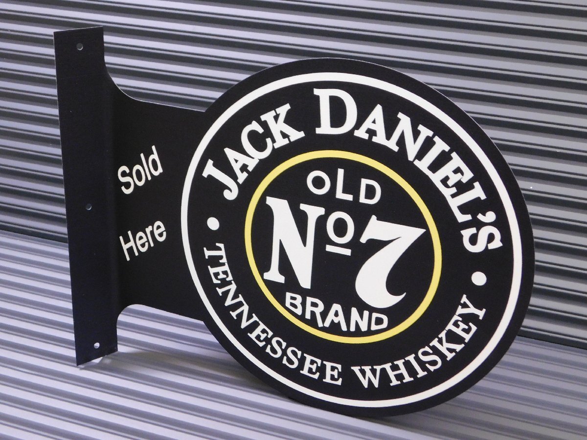 【JACK DANIEL'S No.7 ・ジャックダニエル】※《フランジメタルサイン・両面プリント》 アメリカン雑貨 ブリキ看板 ガレージの画像2