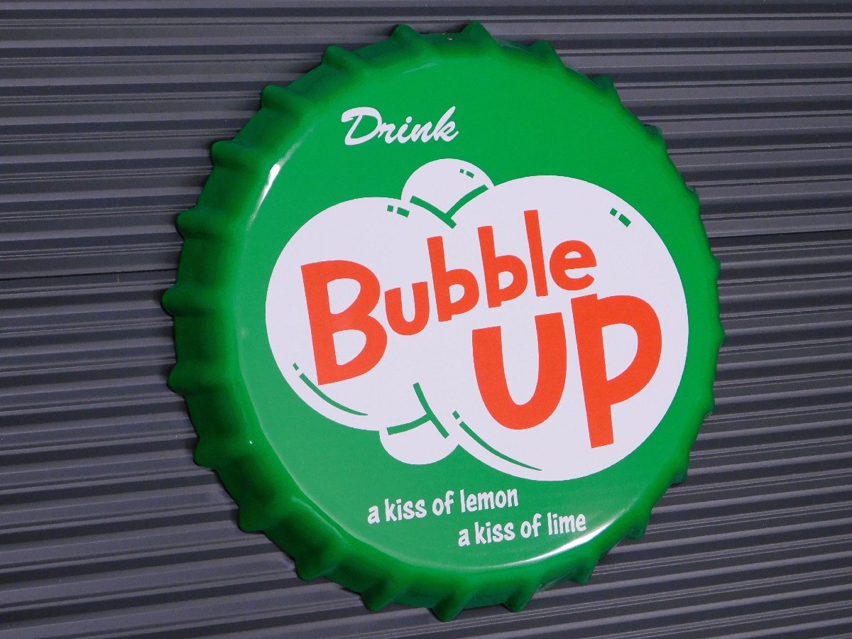 送料\350【ボトルキャップサイン・スチール製】※《Bubble UP》　アメリカン雑貨　メタルサイン　ブリキ看板　98_画像2
