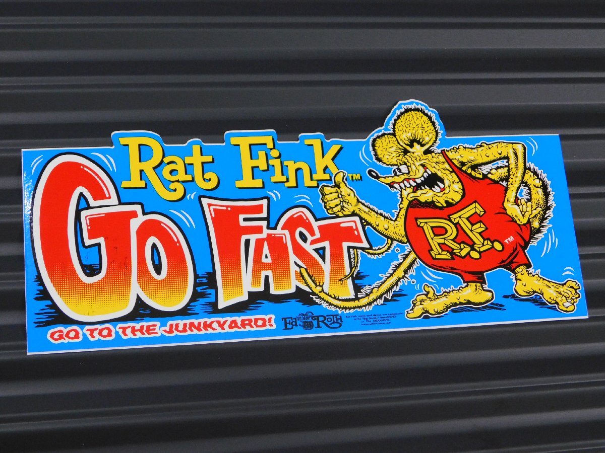 【Rat Fink・ラットフィンク】※《バンパーステッカー・GO FAST／サイズ80×180mm》　MOONEYES　(品番RDF051)_画像1