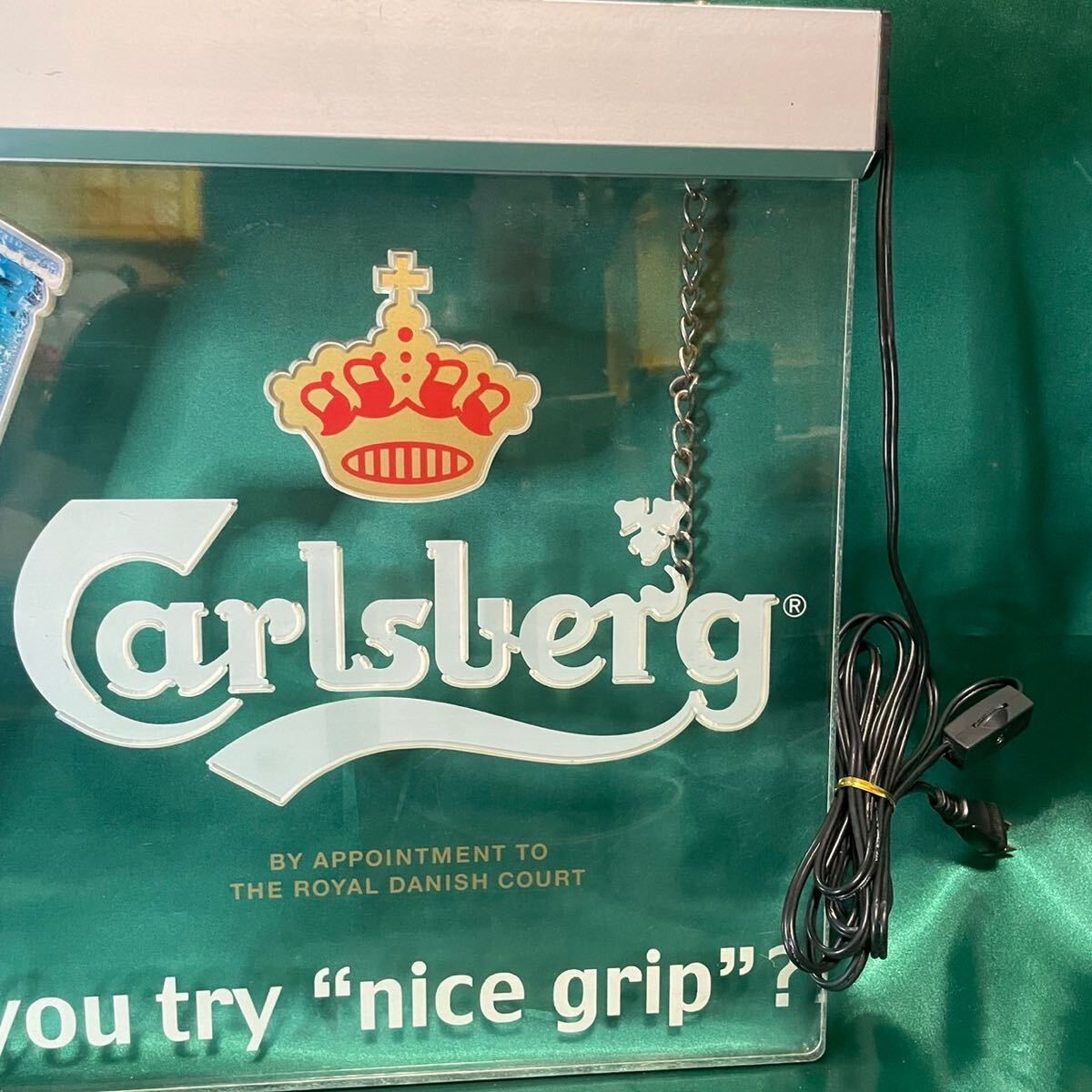 カールスバーグ LED ネオン風 看板 インテリア ライト グリーン 照明 ビール ディスプレイ Carlsberg バー クラブ スナック _画像5