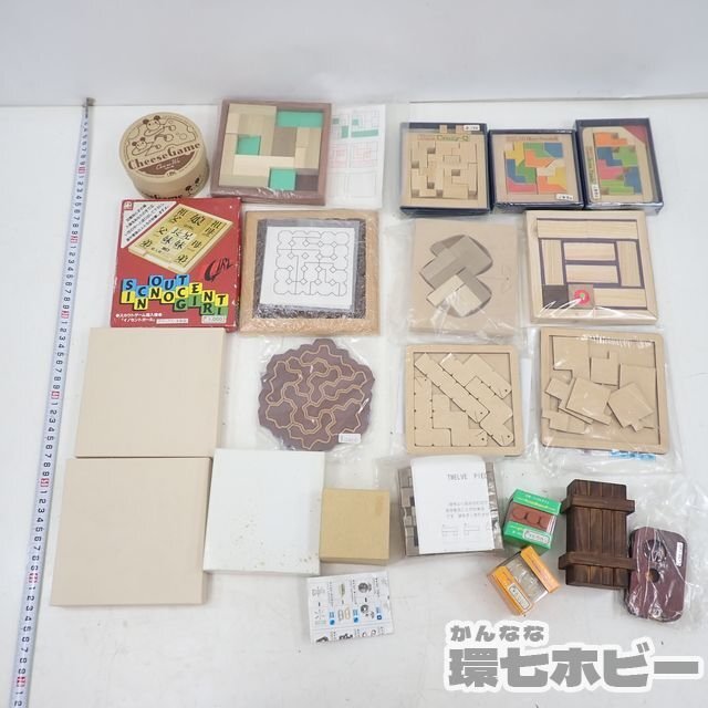 MY25*① wooden puzzle solid puzzle puzzle rings summarize large amount set not yet inspection goods present condition / collection tree . tree skill boxed . head. gymnastics sending :-/80