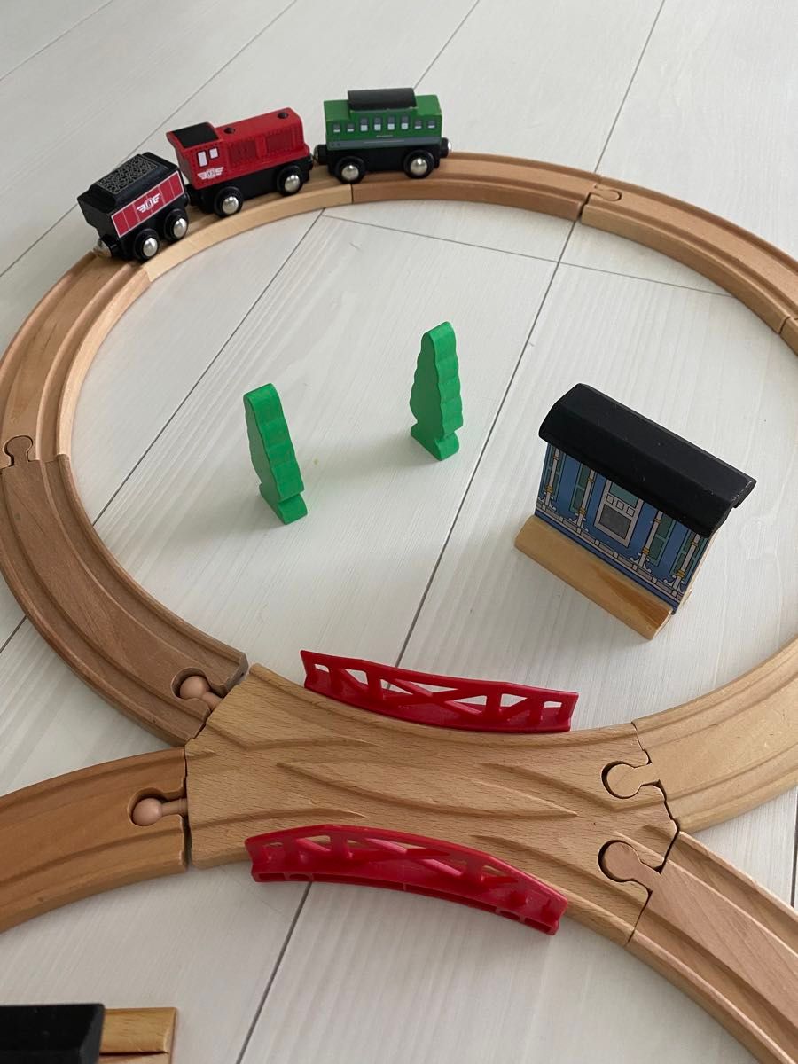 木のおもちゃ 列車 木製レール