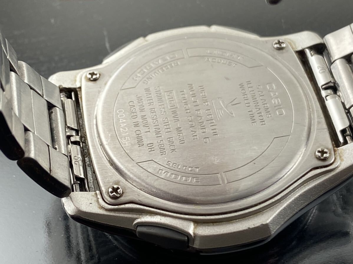 [M002]1円～☆メンズ腕時計 カシオCASIO ソーラー電波マルチバンドウェーブセプターWVA-M630 動作品の画像4