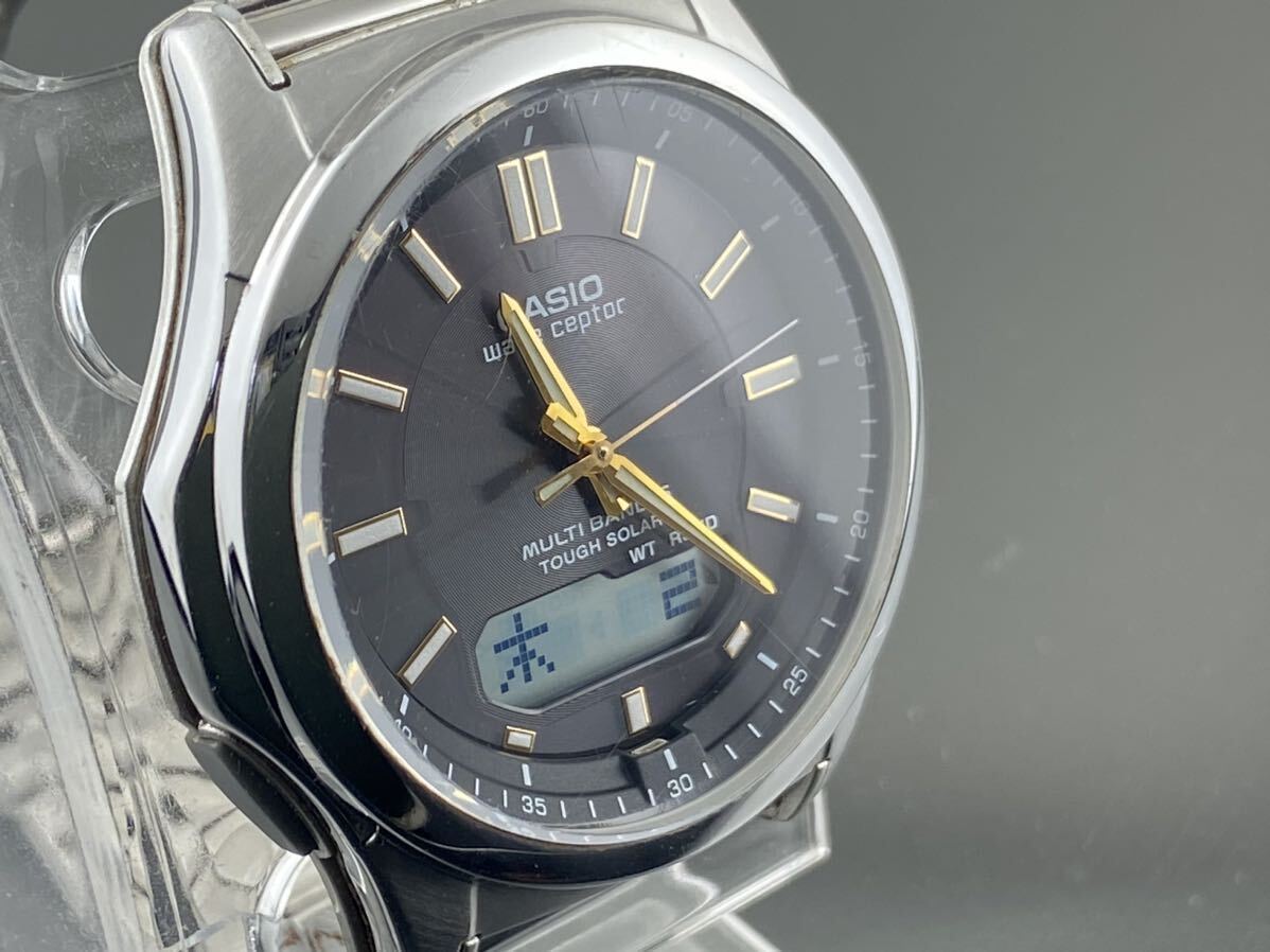 [M002]1円～☆メンズ腕時計 カシオCASIO ソーラー電波マルチバンドウェーブセプターWVA-M630 動作品の画像2