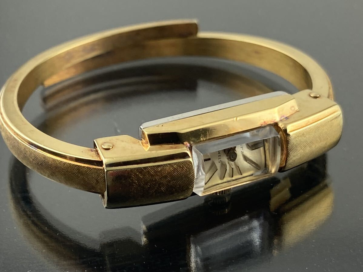 [M002]1 jpy ~* lady's wristwatch hand winding Gold color SWISS Kurz operation goods 