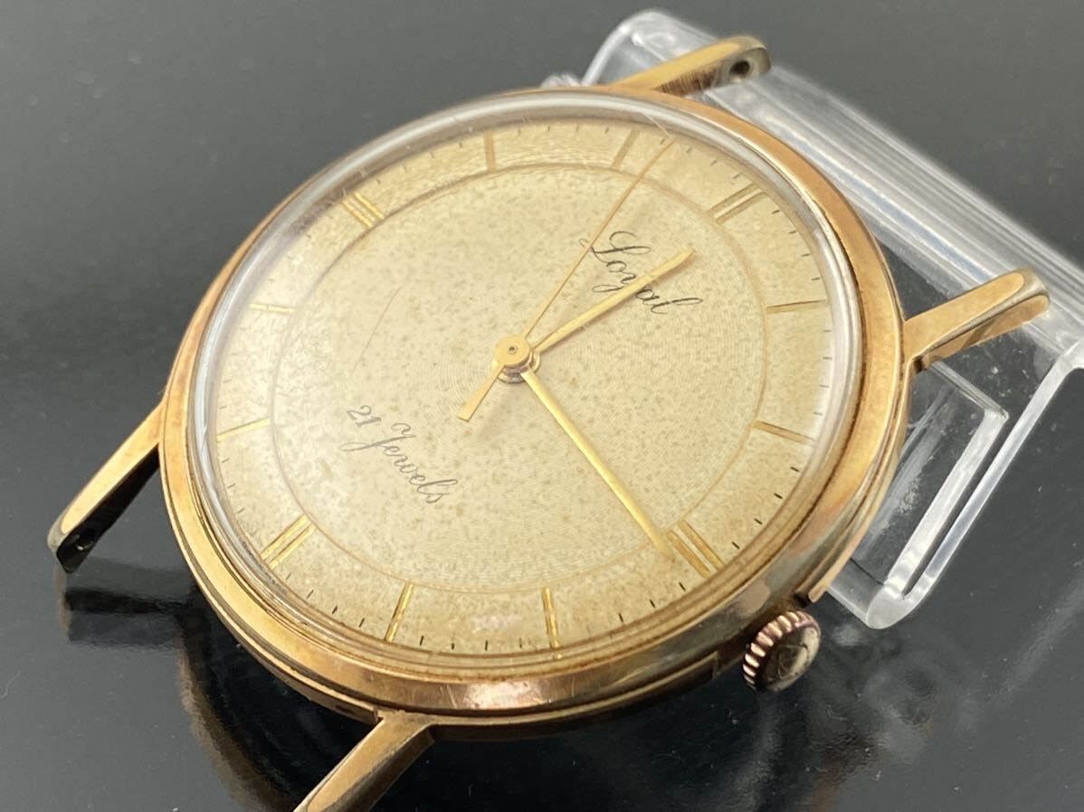 M002]1 jpy ~* men's wristwatch hand winding Gold color ROYAL SWISS 21