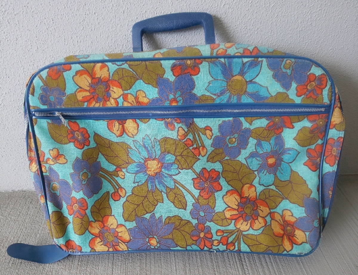  rare kind 1970s travel bag floral print made in Japan Showa Retro hipi-