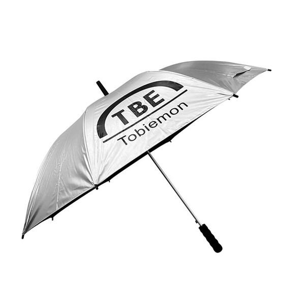 送料無料 TOBIEMON 傘 ジャンプ式 軽量/丈夫/晴雨兼用 周りを濡らさない便利な袋付き シルバー_画像はイメージです