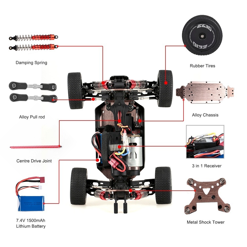 s1657 Wltoys xks 144001 rcカー60/h 1/14 2.4 2.4ghzのrc 4WDレースオフロードドリ_画像2