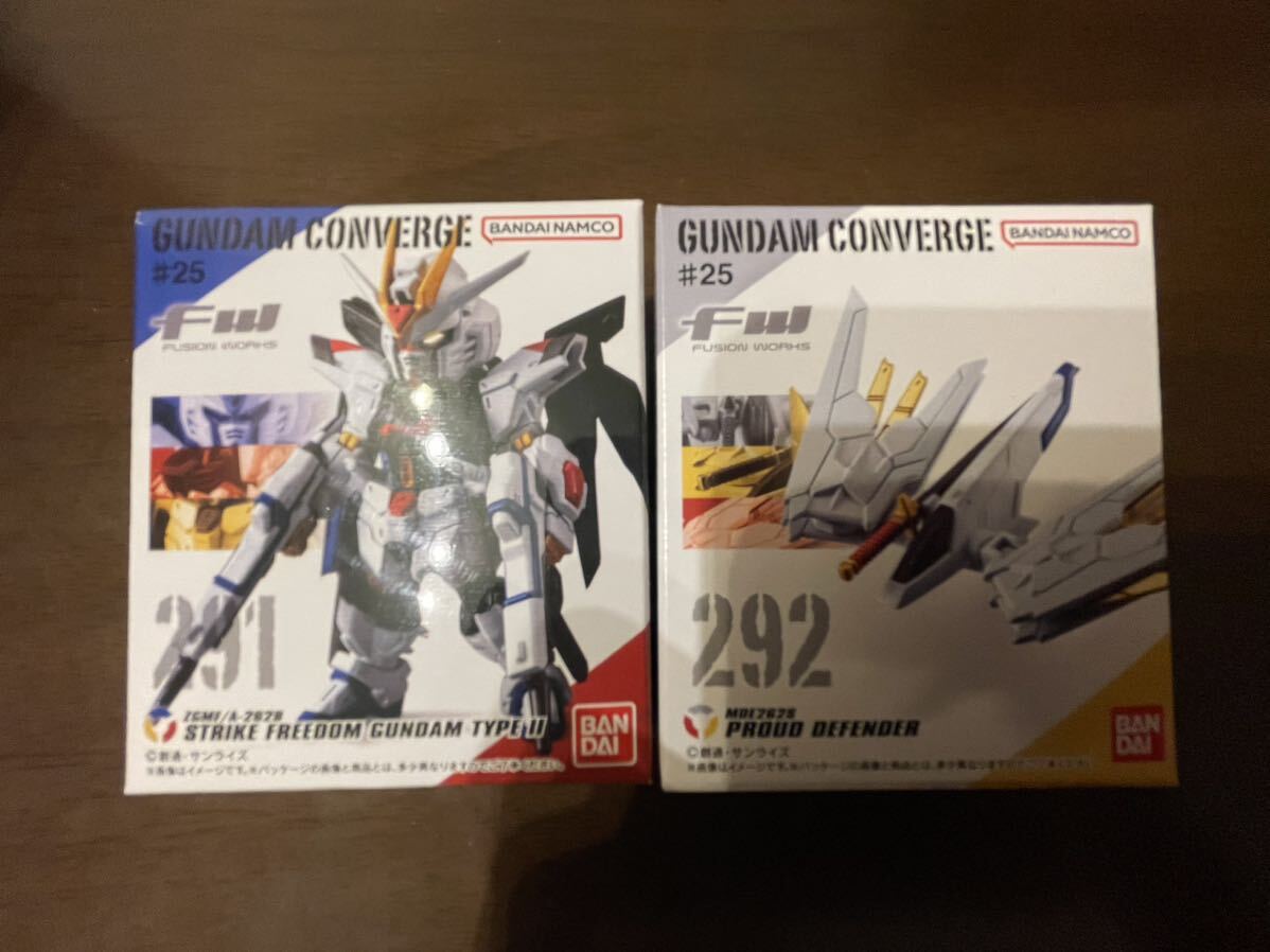 即決 FWガンダム コンバージ #25 291 292 FW GUNDAM CONVERGE ストライクフリーダムガンダム 弐式 プラウドディフェンダー 2種セット SEED_画像1