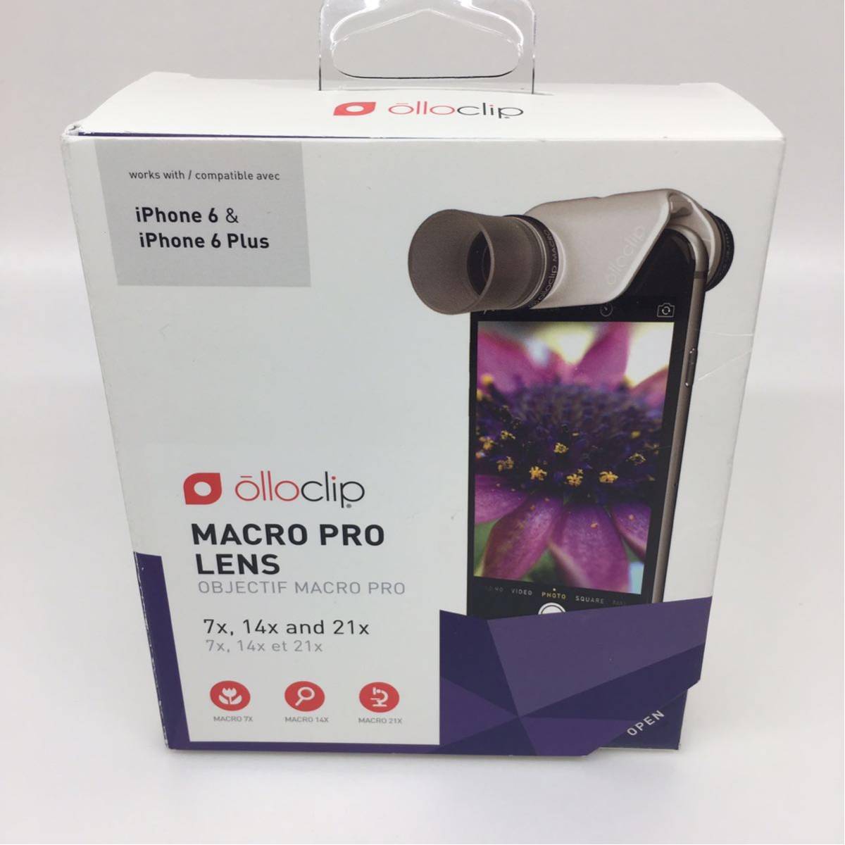 olloclip Macro Pro Lens iPhone 6/6s/6 Plus/6s Plus ☆ 7x 14x 21x ☆ 【日本正規代理店品】OC-0000138-EU マクロレンズ ☆ 美品 ☆_画像1