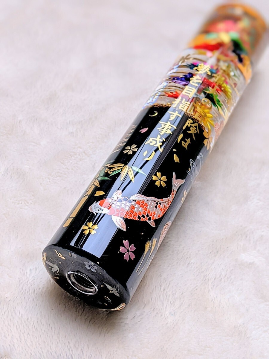 rare underwater flower shift knob whole surface decoration 203mm special order deco truck old car truck .. underwater flower shift knob kami on Showa era custom at that time 