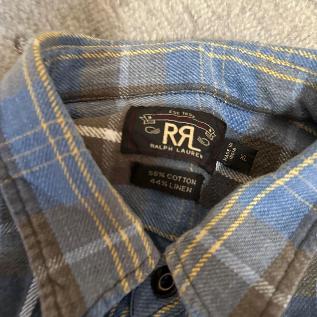 RRLネルシャツ長袖シャツ コットン サイズXL Ralph Lauren 古着の画像2