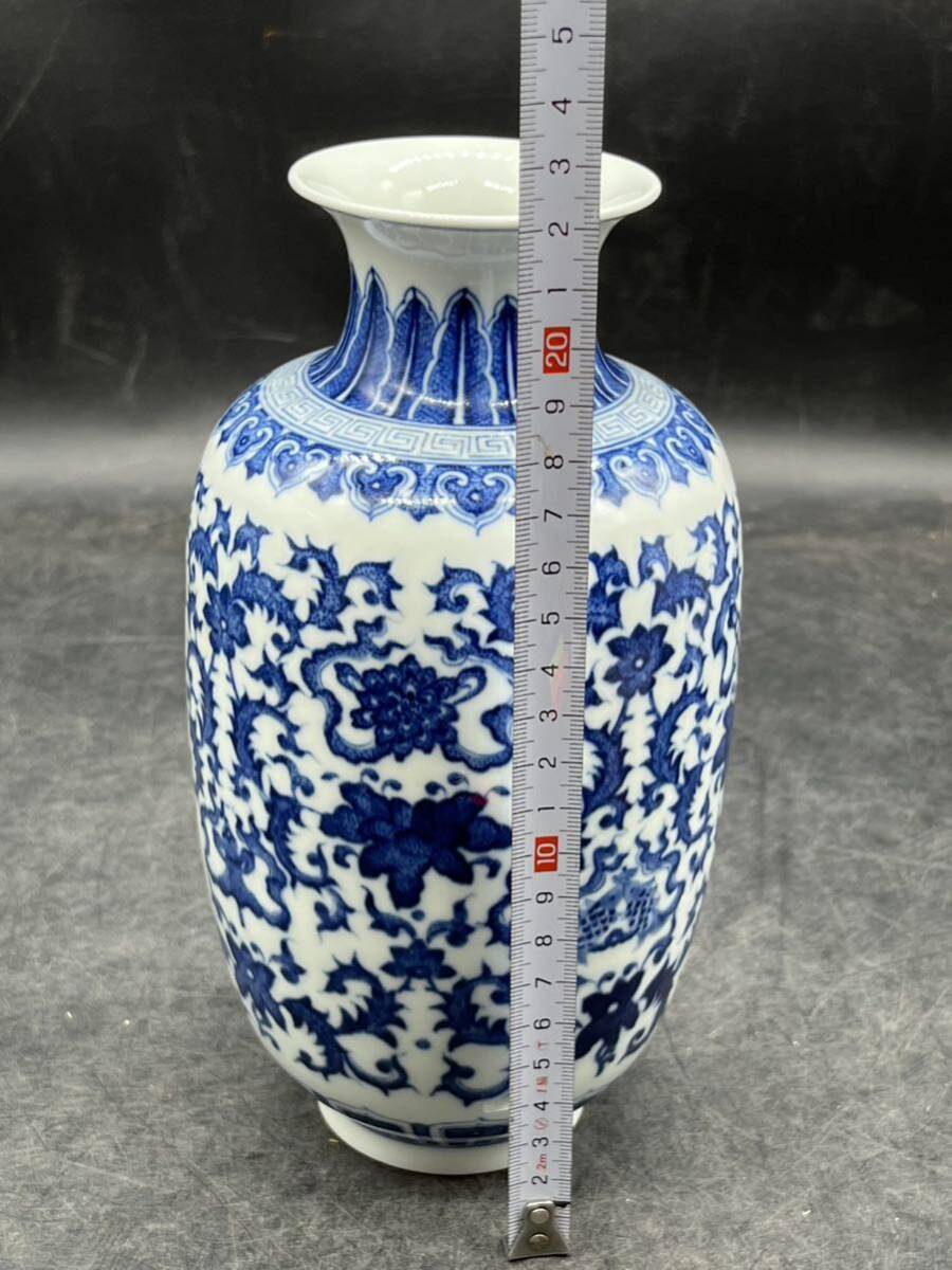 r6050235 中国 古美術 花瓶 染付 置物 花入 在銘 大清乾隆年製の画像8