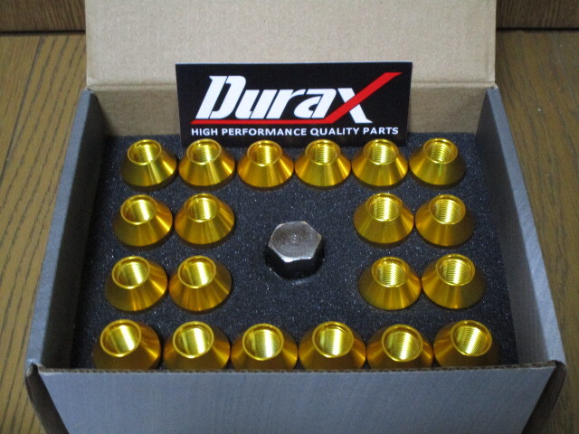 [ new goods ]te. Lux Durax racing nut M12×P1.25 BBP125KS Short lock nut attaching 20ps.@ Gold light weight aluminium anodized aluminum 