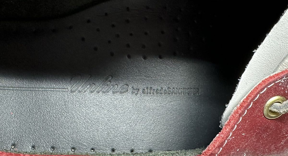 【即決】Unline alfredo BANNISTER アルフレッドバニスター レザー 26.5cm程度 42 メンズ デッキシューズ 革靴 ネイビー 白 _画像7