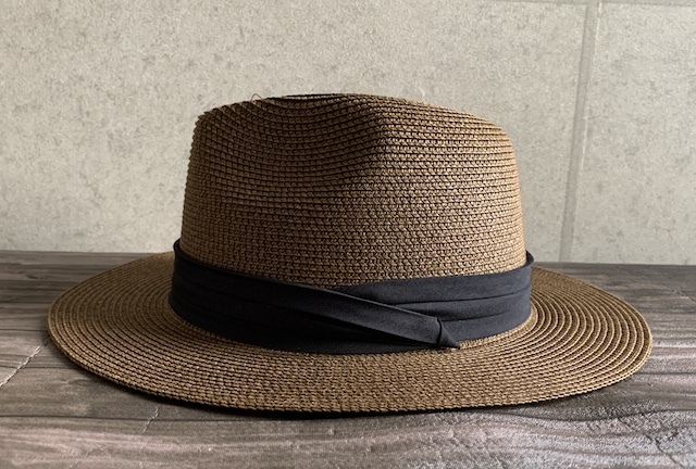 帽子 大きい BIG XL サイズ つば広 ストロー ハット フェドラ 3段帯 中折れ サイズ調整 春夏 メンズ レディース UV対策 ブラウン_画像9
