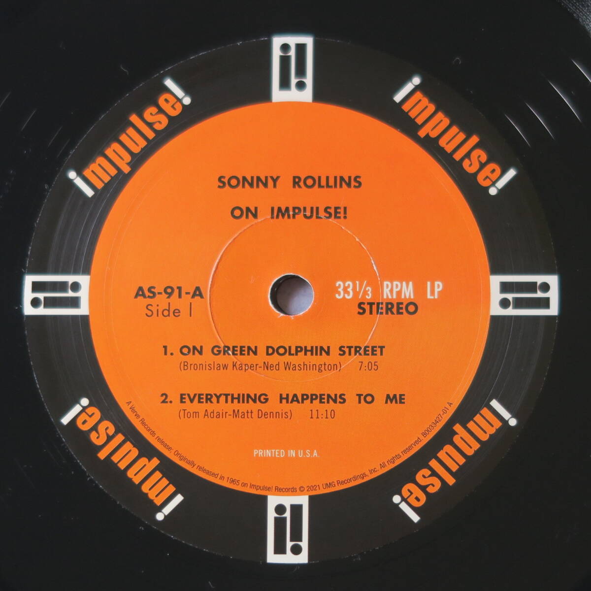 ●「ジャズ夢一番」（ on impulse ! / SONNY ROLLINS ） ほぼ新品！ 米盤 ( オリジナル仕様 impulse A-91 ) 高音質重量盤 200gの画像4