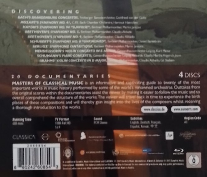 【輸入盤ブルーレイ】 MASTERS OF CLASSICAL MUSIC б [BD25] 4枚_画像5