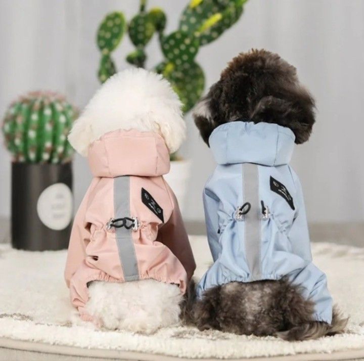 犬用 犬 レインコート Mサイズ ポンチョ ペット 雨具 夜間反射 防水 犬服 ペット服 可愛い 小型犬 ドッグウェア
