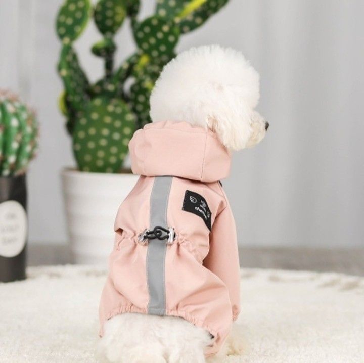 犬用 犬 レインコート Mサイズ ポンチョ ペット 雨具 夜間反射 防水 犬服 ペット服 可愛い 小型犬 ドッグウェア