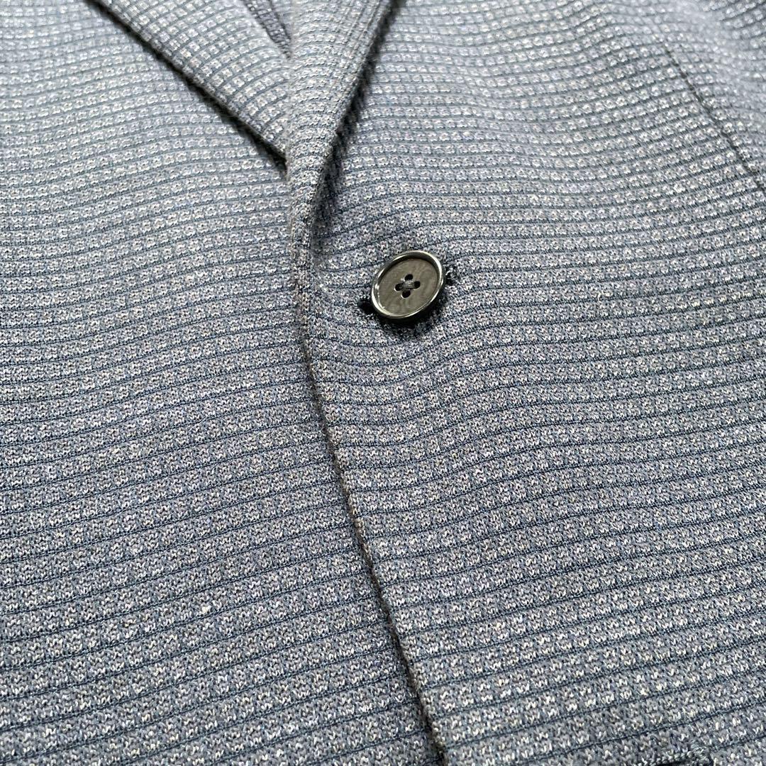  finest quality linen Blend!ETONNEe tone peiz Lee pattern lining tailored jacket S 44 flax linen. men's Anne navy blue navy Jaguar do navy blue 