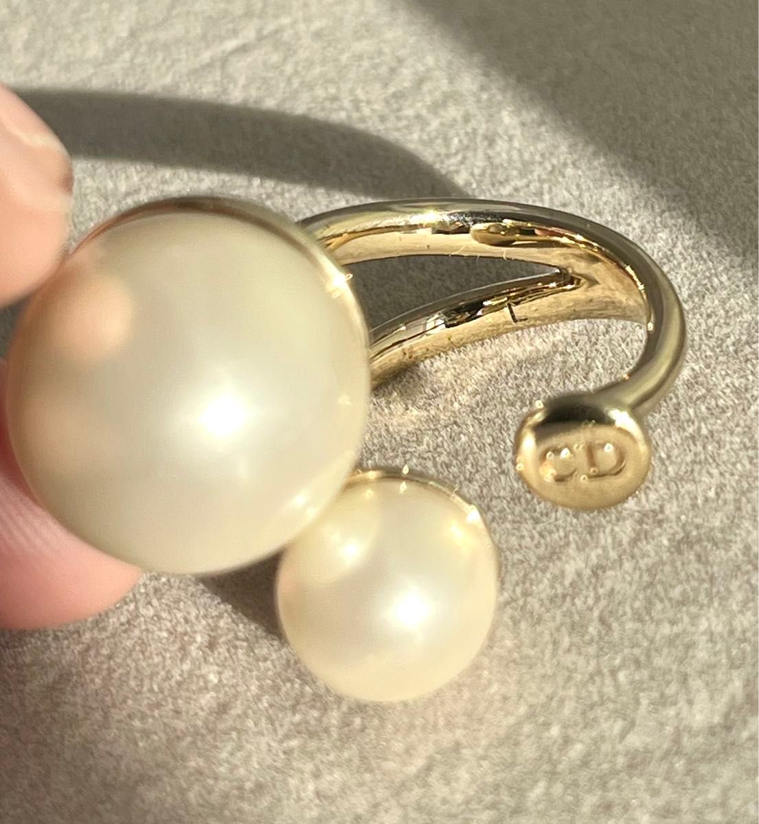 レア美品 Christian Dior ディオール W パール 指輪 リング レア美品 Christian Dior ディオール W パール 指輪 リング