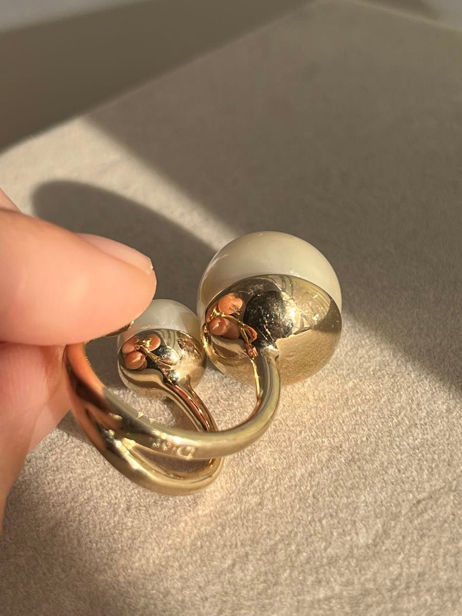 レア美品 Christian Dior ディオール W パール 指輪 リング レア美品 Christian Dior ディオール W パール 指輪 リング