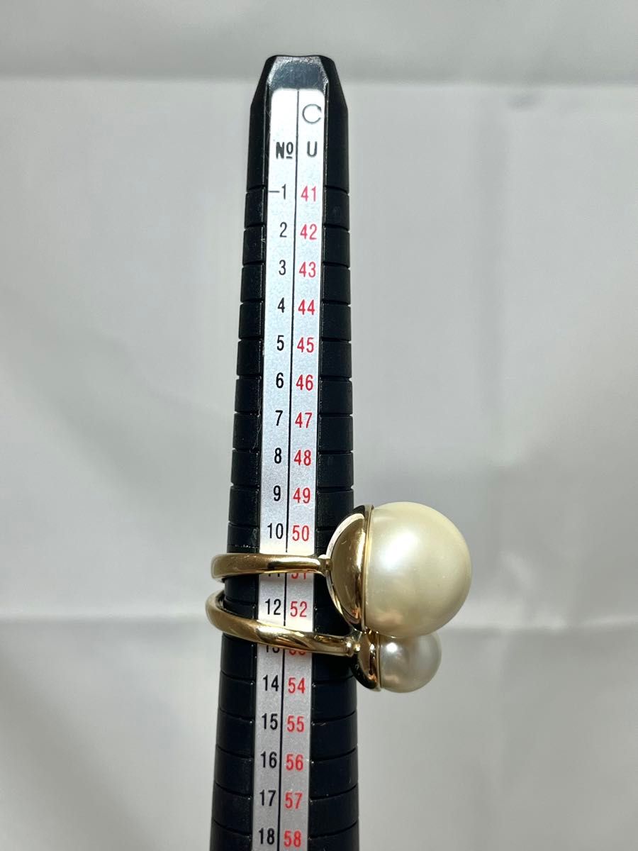 レア美品 Christian Dior ディオール W パール 指輪 リング レア美品 Christian Dior ディオール W パール 指輪 リング