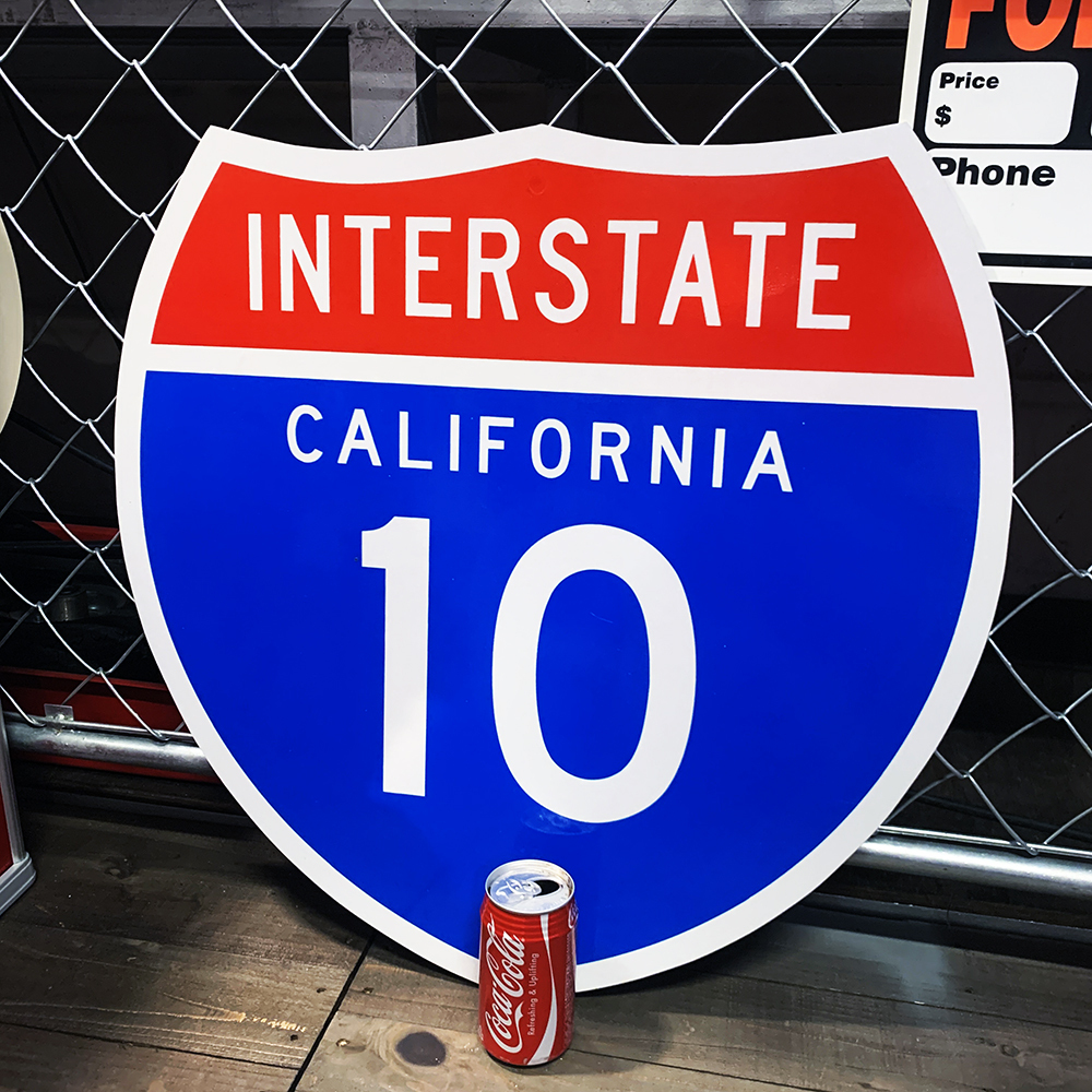 * article limit liquidation special price *BIG size *MADE IN USA* reflection material aluminium road signboard [ California 10 number line ]* traffic autograph * garage blue red 