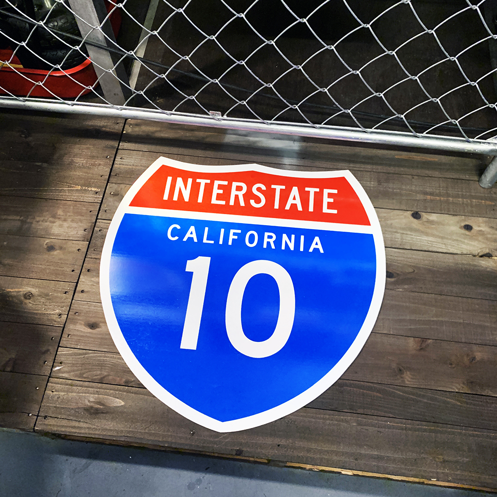 * article limit liquidation special price *BIG size *MADE IN USA* reflection material aluminium road signboard [ California 10 number line ]* traffic autograph * garage blue red 