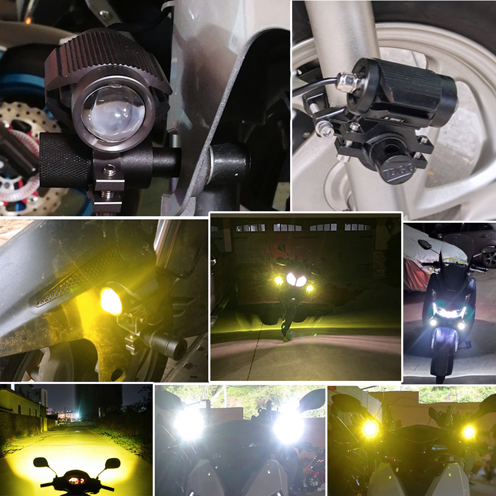 バイクフォグランプ LED作業灯 ワークライト 12V/24V 高輝度耐衝撃 オートバイ/機械/自動車/トラック用品 汎用車外灯 イエローホワイト 1個_画像10