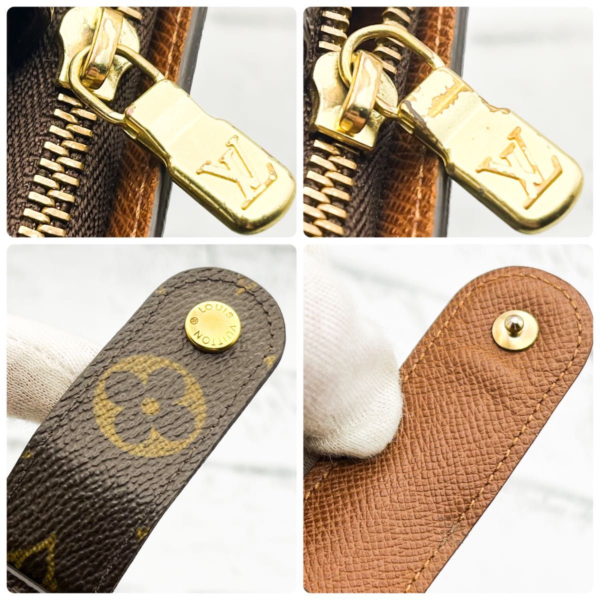 極上美品☆　廃盤レア　ルイヴィトン　二つ折り財布　モノグラム 　ポルトパピエジップ LOUIS VUITTON M61207