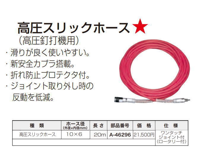 マキタ 高圧スリックホース 20m A-46296 新品