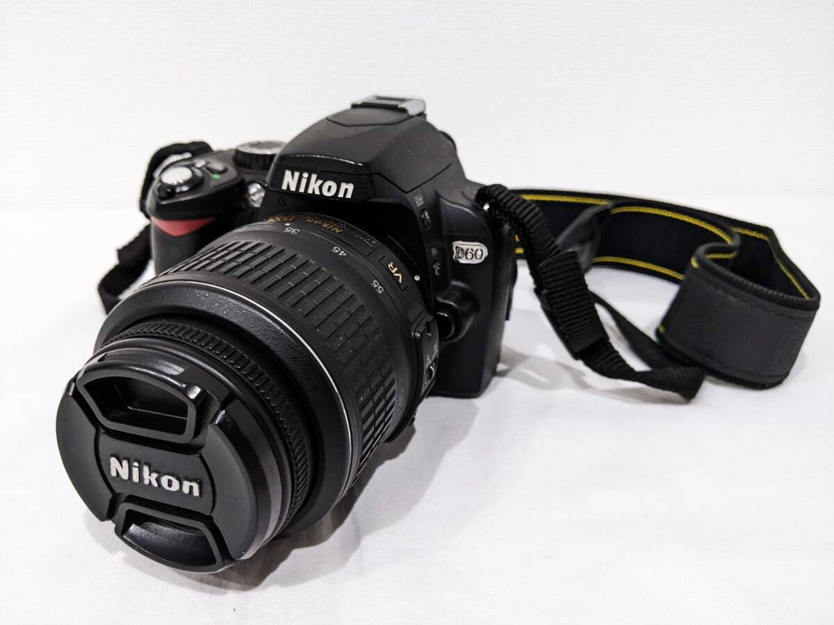 【2138】NIKON ニコン カメラ D60 レンズ DX AF-S 三脚セット デジタル一眼レフ AF-S NIKKOR 18-55mm 1:3.5-5.6G VRの画像2