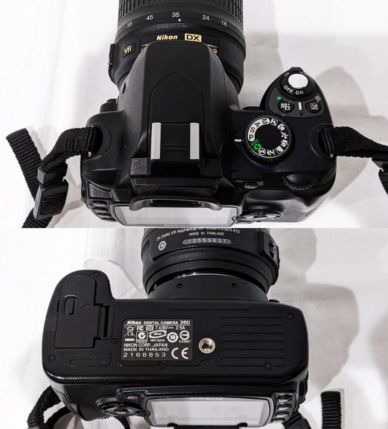 【2138】NIKON ニコン カメラ D60 レンズ DX AF-S 三脚セット デジタル一眼レフ AF-S NIKKOR 18-55mm 1:3.5-5.6G VRの画像5