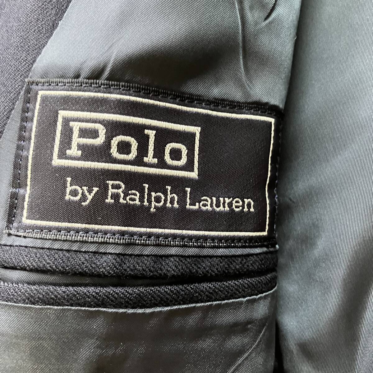 美品XL位◎ポロラルフローレン POLO RALPH LAUREN 紺ブレザー 銀ボタン テーラードジャケット シングル 2B ネイビー メンズ_画像9