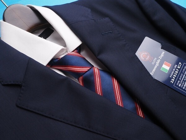  новый товар 17.3 десять тысяч иен большой рука смешанный ассортимент магазин обращение весна лето [Ermenegildo Zegna Zegna TRAVELLER сделано в Италии ткань ] шерсть 100% одноцветный костюм AB4 темно синий (B) 1571461 последний 