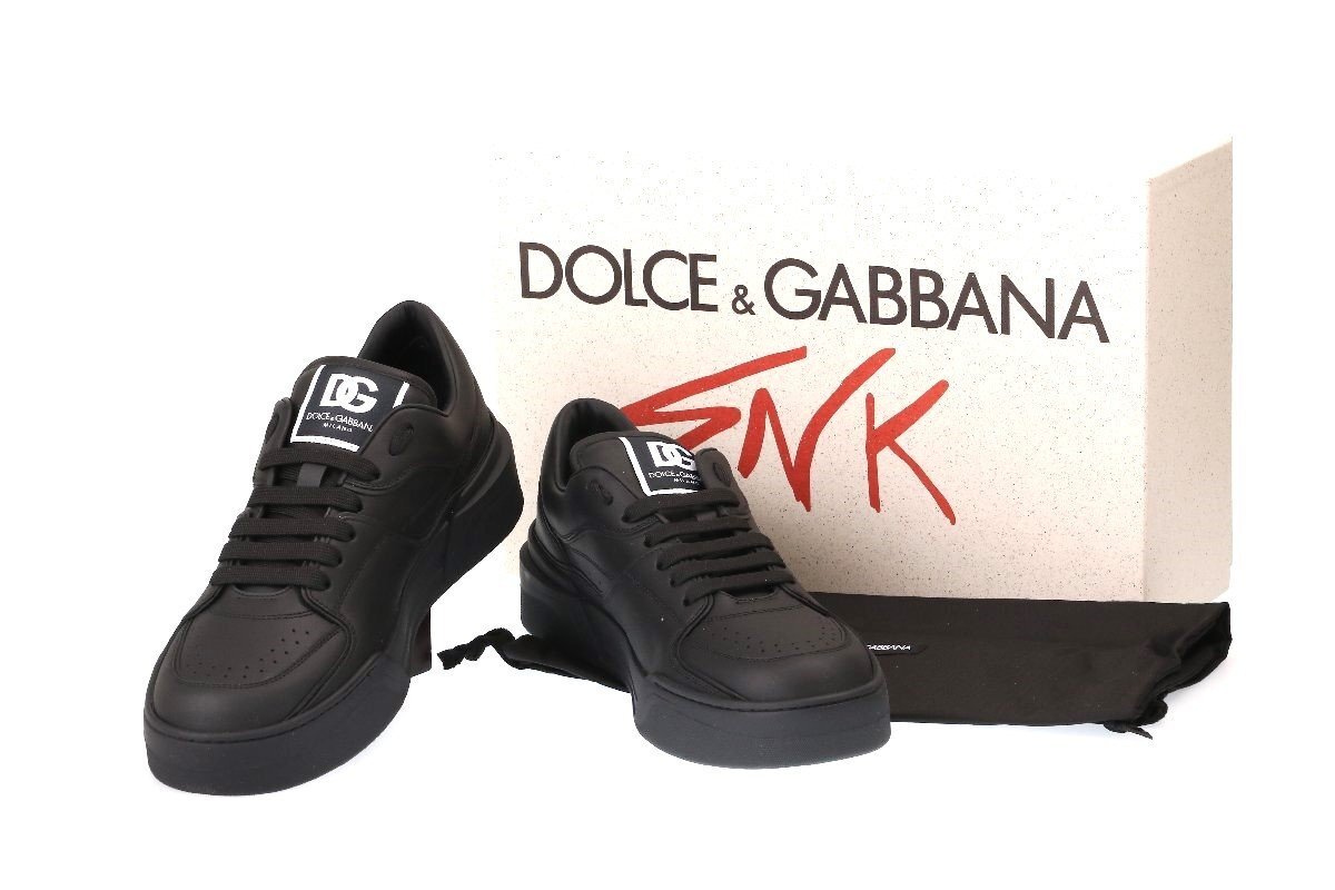  Dolce & Gabbana DOLCE&GABBANA new Rome sneakers napa car fs gold black size 45 approximately 30cm CS2036 A1065 80999/ new goods 