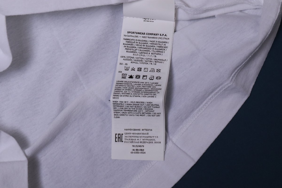 ストーンアイランド Tシャツ ホワイト メンズ 刺繍 サイズL STONE ISLAND 76152NS79 V0001 WHITE 新品/2_画像8