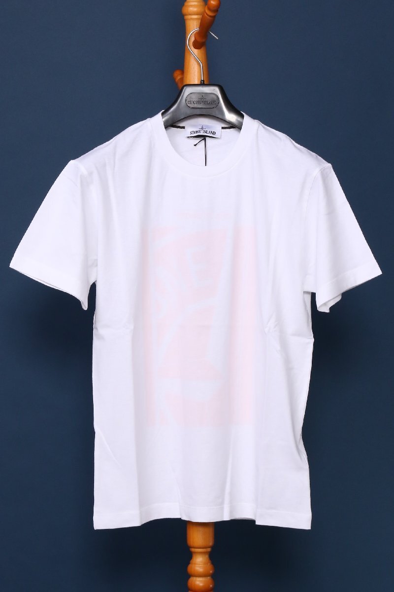 ストーンアイランド メンズ プリント Tシャツ ホワイト サイズS STONE ISLAND 76152NS89 V0001 WHITE_画像2